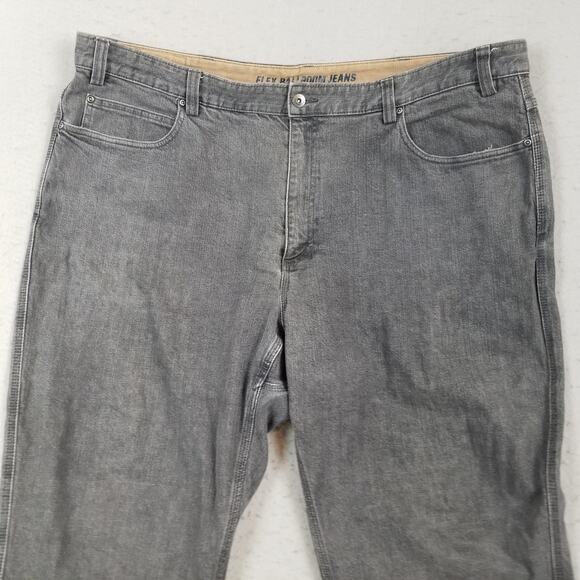Duluth Trading Flex Ballroom Jeans Mens 46x30 Gray Stretch Denim Work Pants - Picture 2 of 11
